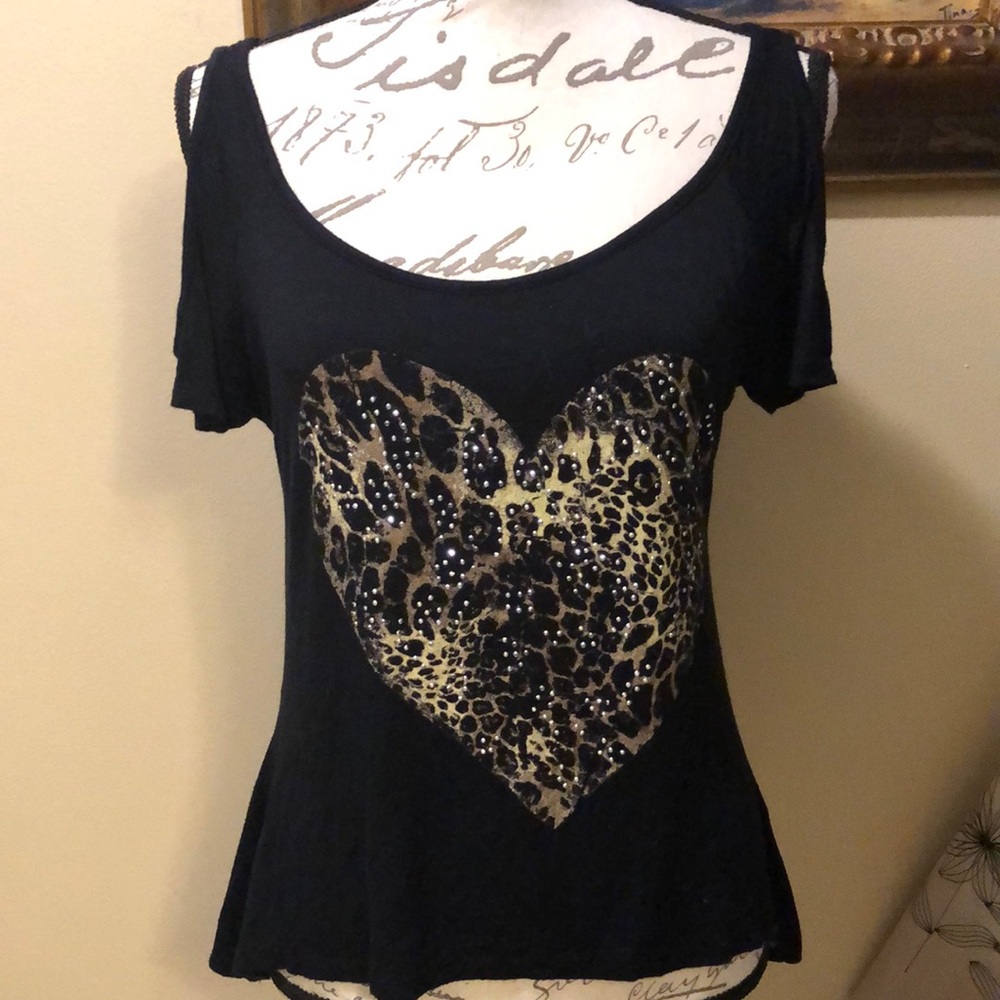 Love J open shoulder sparkle embellished leopard heart ripped back over 🐆 lace - Picture 4 of 11